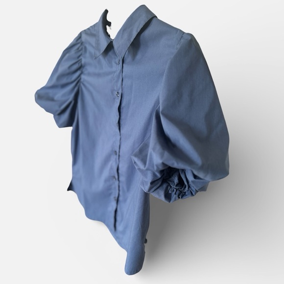 BY DESIGN Abigail Puff Sleeve Button-Up Top with Maxi Skirt Set, Medium - Picture 6 of 10